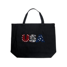 Load image into Gallery viewer, USA Fireworks - Large Word Art Tote Bag