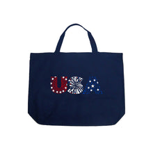 Load image into Gallery viewer, USA Fireworks - Large Word Art Tote Bag