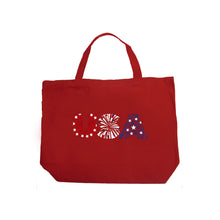 Load image into Gallery viewer, USA Fireworks - Large Word Art Tote Bag