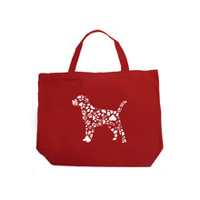 Load image into Gallery viewer, Dog Paw Prints  - Large Word Art Tote Bag