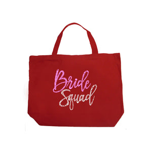 Large Word Art Tote Bag - Bride Squad