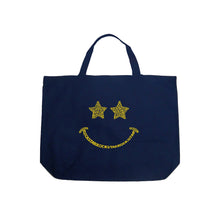 Load image into Gallery viewer, Rockstar Smiley  - Large Word Art Tote Bag