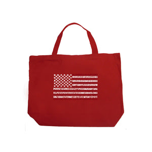50 States USA Flag  - Large Word Art Tote Bag