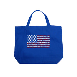 50 States USA Flag  - Large Word Art Tote Bag
