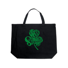 Load image into Gallery viewer, St Patricks Day Shamrock  - Large Word Art Tote Bag
