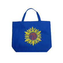 Load image into Gallery viewer, Sunflower  - Large Word Art Tote Bag