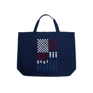 Support our Troops  - Large Word Art Tote Bag