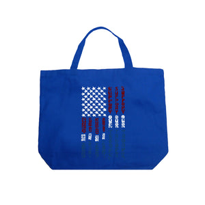 Support our Troops  - Large Word Art Tote Bag