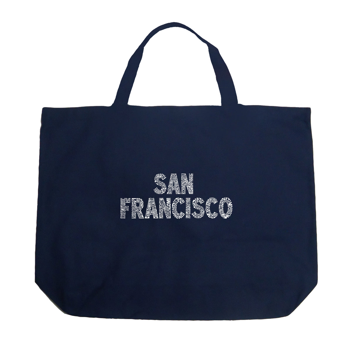 SAN FRANCISCO NEIGHBORHOODS - Large Word Art Tote Bag – LA Pop Art