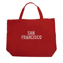 Load image into Gallery viewer, SAN FRANCISCO NEIGHBORHOODS - Large Word Art Tote Bag