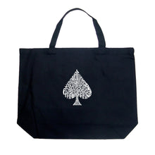 Load image into Gallery viewer, ORDER OF WINNING POKER HANDS - Large Word Art Tote Bag