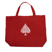 Load image into Gallery viewer, ORDER OF WINNING POKER HANDS - Large Word Art Tote Bag
