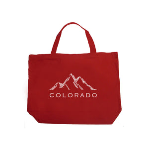 Colorado Ski Towns  - Large Word Art Tote Bag