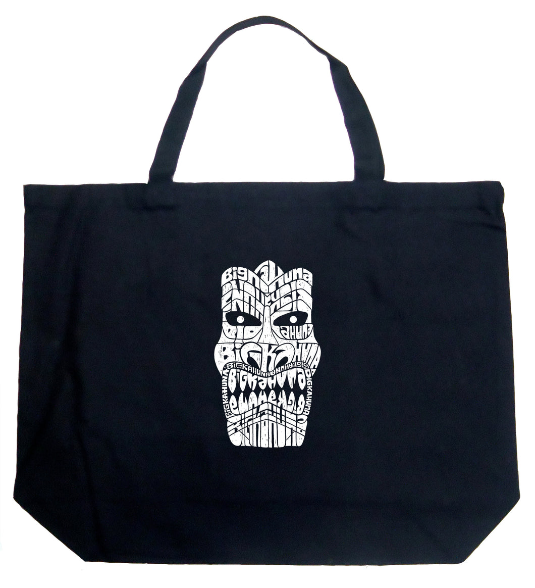 TIKI BIG KAHUNA - Large Word Art Tote Bag