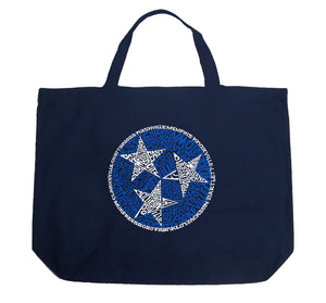 Tennessee Tristar - Large Word Art Tote Bag