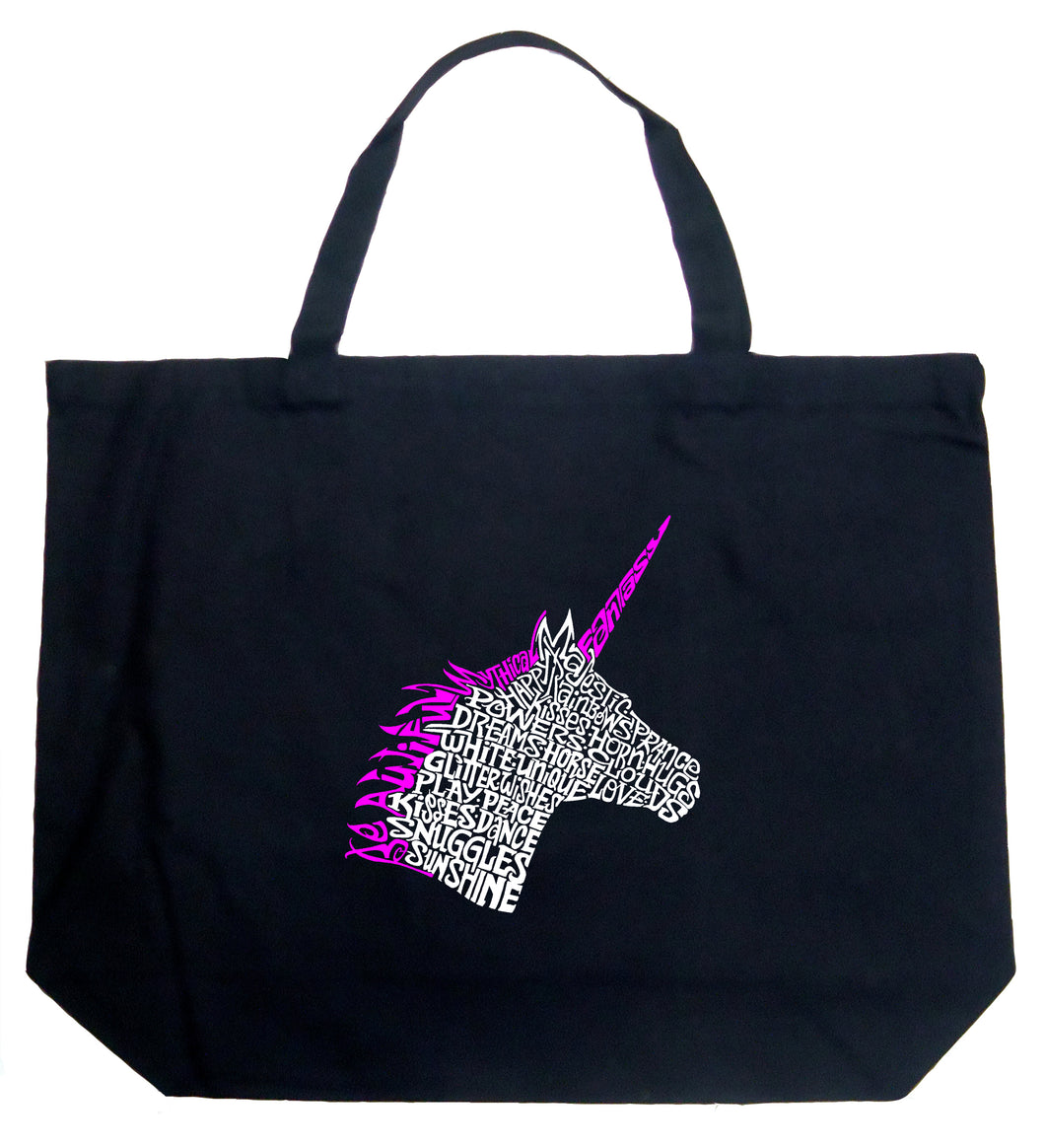 Unicorn - Large Word Art Tote Bag