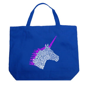 Unicorn - Large Word Art Tote Bag