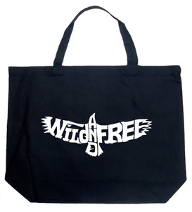 Wild and Free Eagle - Large Word Art Tote Bag