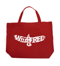Load image into Gallery viewer, Wild and Free Eagle - Large Word Art Tote Bag