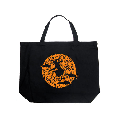 Spooky Witch  - Large Word Art Tote Bag