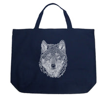 Load image into Gallery viewer, Wolf - Large Word Art Tote Bag