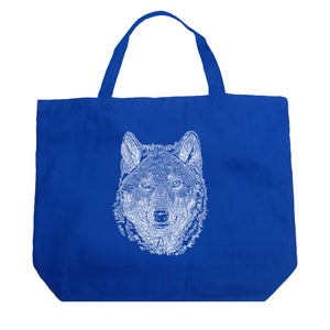 Wolf - Large Word Art Tote Bag