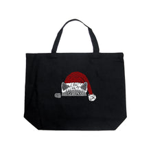 Load image into Gallery viewer, Christmas Peeking Cat - Large Word Art Tote Bag