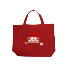 Load image into Gallery viewer, Christmas Peeking Cat - Large Word Art Tote Bag