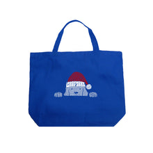 Load image into Gallery viewer, Christmas Peeking Dog - Large Word Art Tote Bag