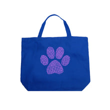 Load image into Gallery viewer, XOXO Dog Paw  - Large Word Art Tote Bag