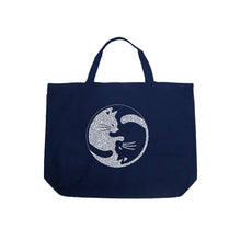 Load image into Gallery viewer, Yin Yang Cat  - Large Word Art Tote Bag