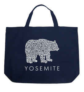 Yosemite Bear - Large Word Art Tote Bag