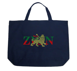 Zion One Love - Large Word Art Tote Bag