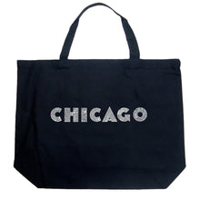 Load image into Gallery viewer, CHICAGO NEIGHBORHOODS - Large Word Art Tote Bag