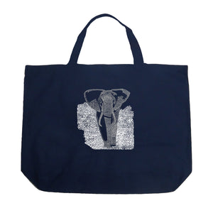 ELEPHANT - Large Word Art Tote Bag