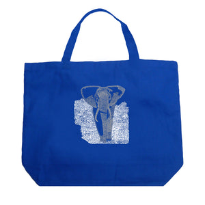 ELEPHANT - Large Word Art Tote Bag