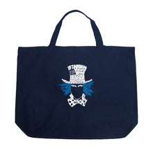 Load image into Gallery viewer, The Mad Hatter - Large Word Art Tote Bag