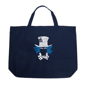 The Mad Hatter - Large Word Art Tote Bag
