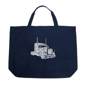 KEEP ON TRUCKIN' - Large Word Art Tote Bag