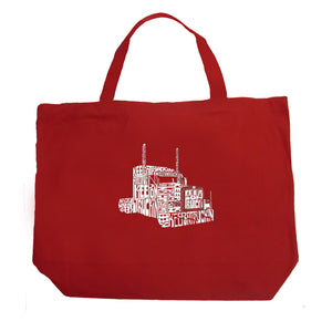 KEEP ON TRUCKIN' - Large Word Art Tote Bag