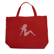 Load image into Gallery viewer, MUDFLAP GIRL - Large Word Art Tote Bag