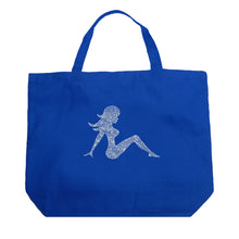 Load image into Gallery viewer, MUDFLAP GIRL - Large Word Art Tote Bag