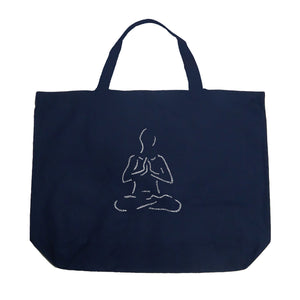 POPULAR YOGA POSES - Large Word Art Tote Bag