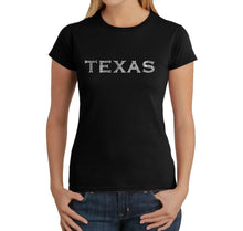 Load image into Gallery viewer, THE GREAT CITIES OF TEXAS - Women&#39;s Word Art T-Shirt