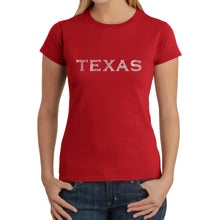 Load image into Gallery viewer, THE GREAT CITIES OF TEXAS - Women&#39;s Word Art T-Shirt