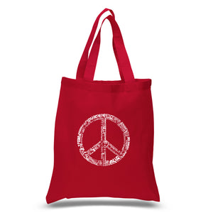 THE WORD PEACE IN 77 LANGUAGES - Small Word Art Tote Bag