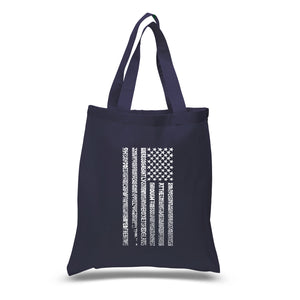 National Anthem Flag - Small Word Art Tote Bag