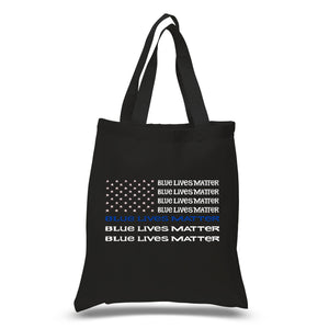 Blue Lives Matter - Small Word Art Tote Bag
