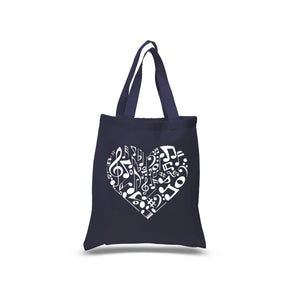 Heart Notes  - Small Word Art Tote Bag