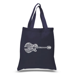 Country Guitar - Small Word Art Tote Bag